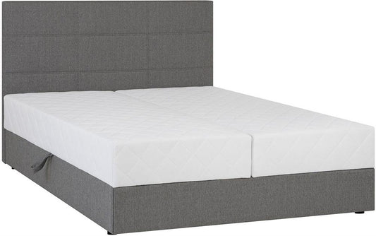 Continental Double Bed Leiko 1 | size: Length: 210cm, Width: 163cm, Height: 114.5cm | color: Gray | image: 1 | variant: 1010112