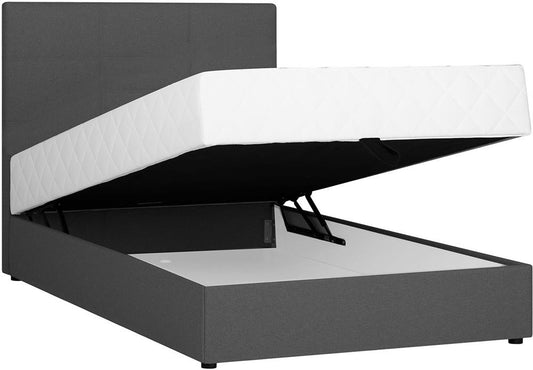 Continental Double Bed Leiko | size: Length: 210cm, Width: 143cm, Height: 114.5cm | color: Gray | image: 1 | variant: 1010109