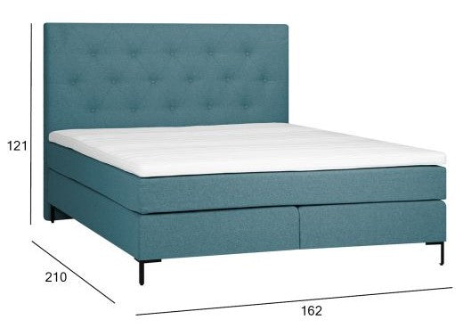 Continental Double Bed Uppsala | size: Length: 210cm, Width: 162cm, Height: 121cm | color: Blue | image: 4 | variant: 1001786