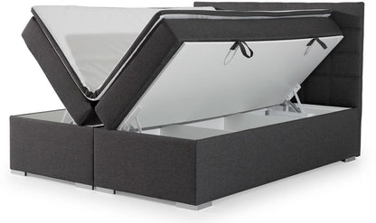 Continental Double Bed West Siauliai 2 | size: Length: 205cm, Width: 180cm, Height: 126cm | color: Black | image: 1 | variant: 1012030