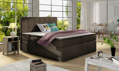 Continental Double Bed West Siauliai 2 | size: Length: 205cm, Width: 180cm, Height: 126cm | color: Brown | image: 0 | variant: 1012031