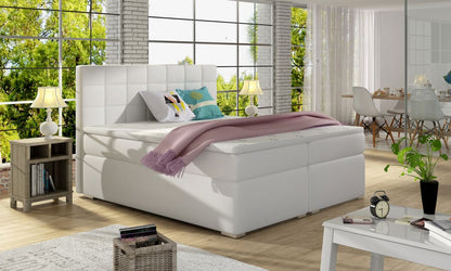 Continental Double Bed West Siauliai 2 | size: Length: 205cm, Width: 180cm, Height: 126cm | color: White | image: 2 | variant: 1012027
