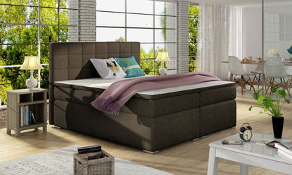Continental Double Bed West Siauliai | size: Length: 205cm, Width: 140cm, Height: 126cm | color: Brown | image: 0 | variant: 1012011
