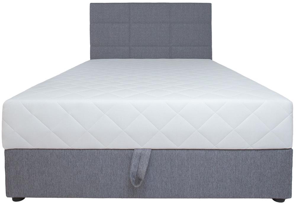 Continental Single Bed Leiko | size: Length: 210cm, Width: 123cm, Height: 114.5cm | color: Gray | image: 2 | variant: 1010221