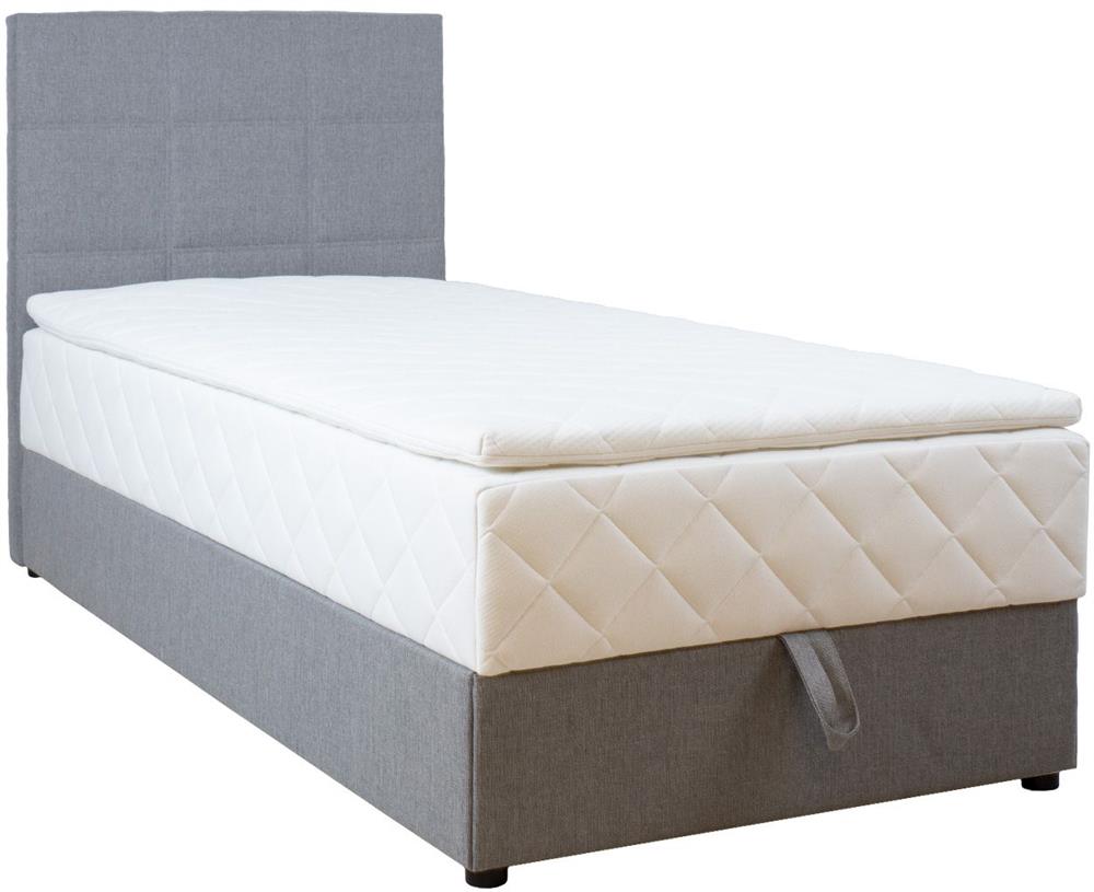 Continental Single Bed Levi | size: Length: 210cm, Width: 93cm, Height: 114.5cm | color: Gray | image: 1 | variant: 1016867