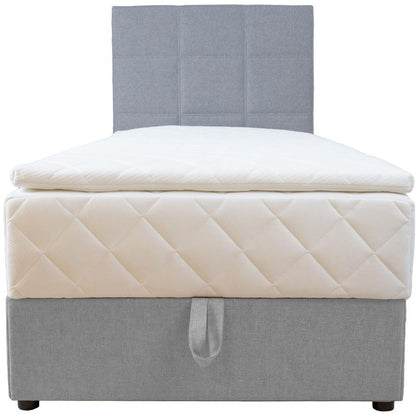 Continental Single Bed Levi | size: Length: 210cm, Width: 93cm, Height: 114.5cm | color: Gray | image: 2 | variant: 1016867