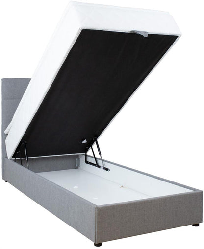 Continental Single Bed Levi | size: Length: 210cm, Width: 93cm, Height: 114.5cm | color: Gray | image: 3 | variant: 1016867