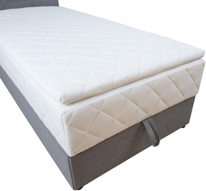 Continental Single Bed Levi | size: Length: 210cm, Width: 93cm, Height: 114.5cm | color: Gray | image: 4 | variant: 1016867