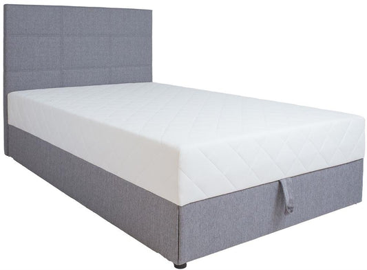Continental Single Bed Malmo | size: Length: 210cm, Width: 123cm, Height: 114.5cm | color: Gray | image: 1 | variant: 1001791