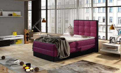 Continental Single Bed Torquay 1 | size: Length: 205cm, Width: 95cm, Height: 118cm | color: Mat/Velvet | image: 1 | variant: 1013584