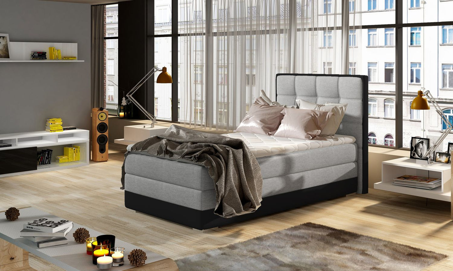 Continental Single Bed Torquay 1 | size: Length: 205cm, Width: 95cm, Height: 118cm | color: Sawana/Soft | image: 1 | variant: 1013587