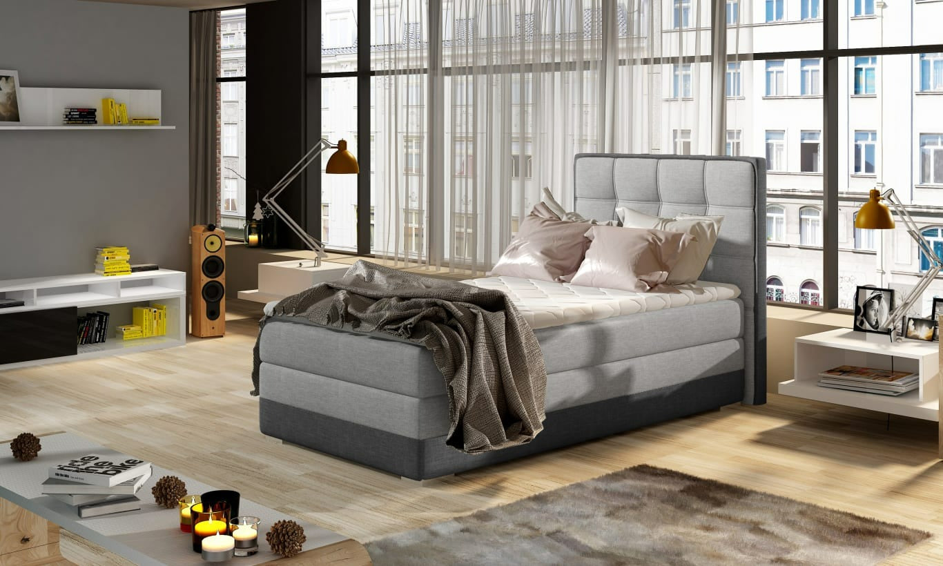 Continental Single Bed Torquay | size: Length: 205cm, Width: 95cm, Height: 118cm | color: Sawana | image: 0 | variant: 1013575