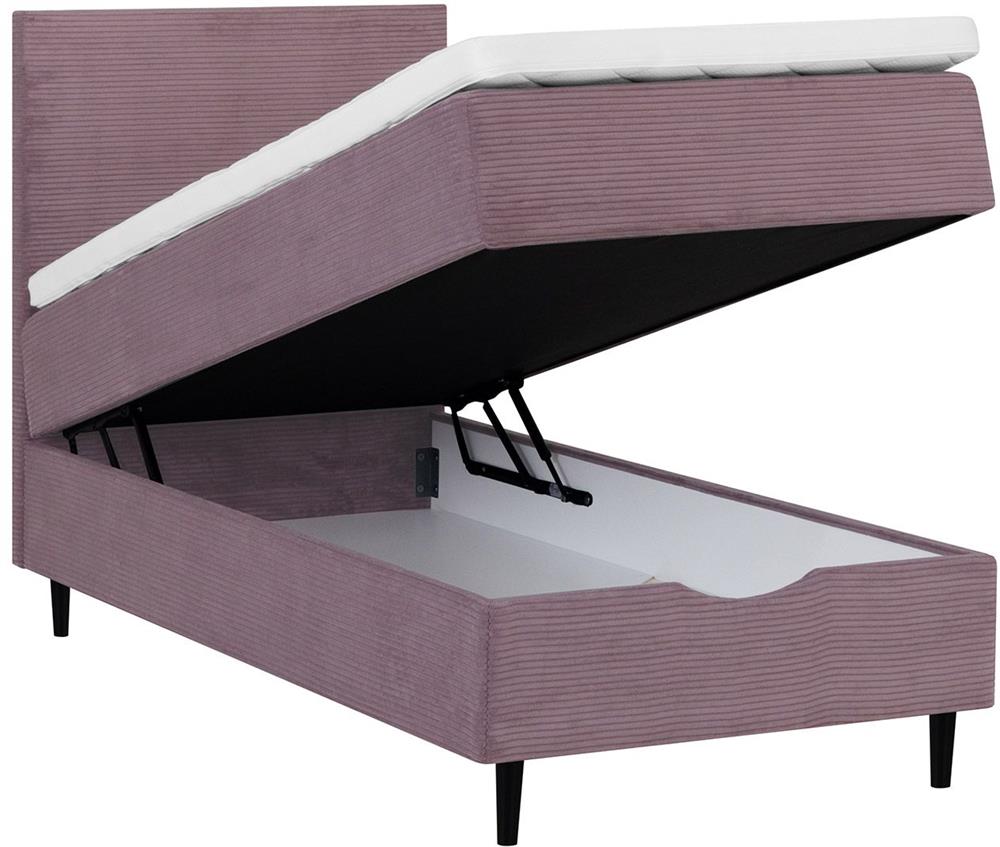Continental Single Bed Vasteras | size: Length: 208cm, Width: 91cm, Height: 119cm | color: Pink | image: 3 | variant: 1001789