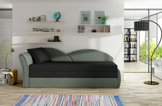 Corner Sleeper Sofa Aga | size: Width: 218cm, Height: 77cm, Depth: 80cm | color: Black/Green | image: 1 | variant: 1014024