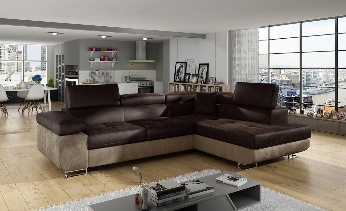 Corner Sleeper Sofa Anton 12 | size: Width: 272cm, Height: 85cm, Depth: 203cm | color: Monolith | image: 1 | variant: 1014133