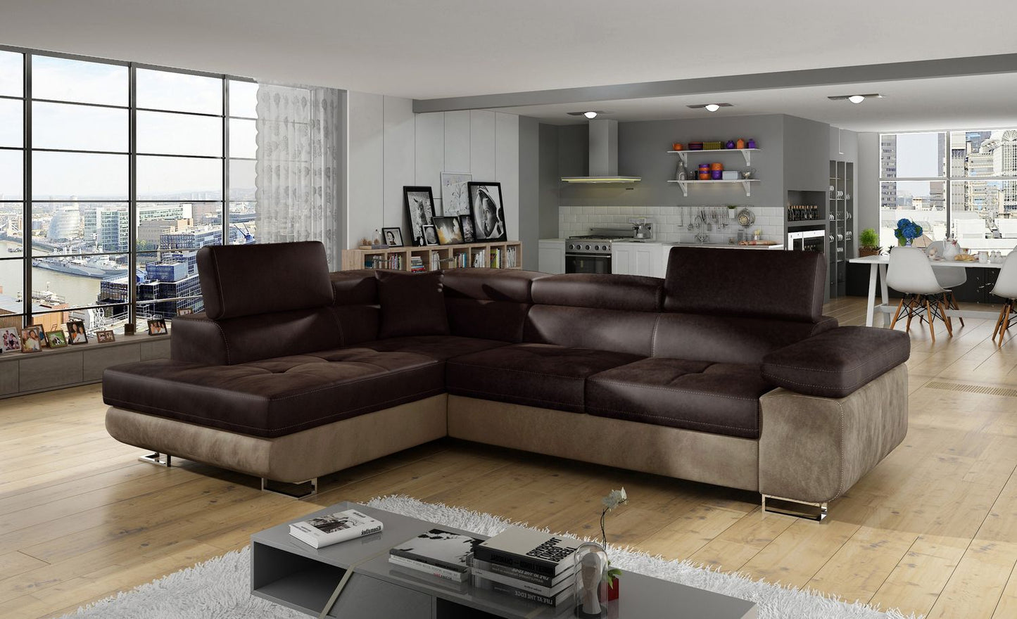 Corner Sleeper Sofa Anton 17 | size: Width: 272cm, Height: 85cm, Depth: 203cm | color: Monolith | image: 1 | variant: 1014138