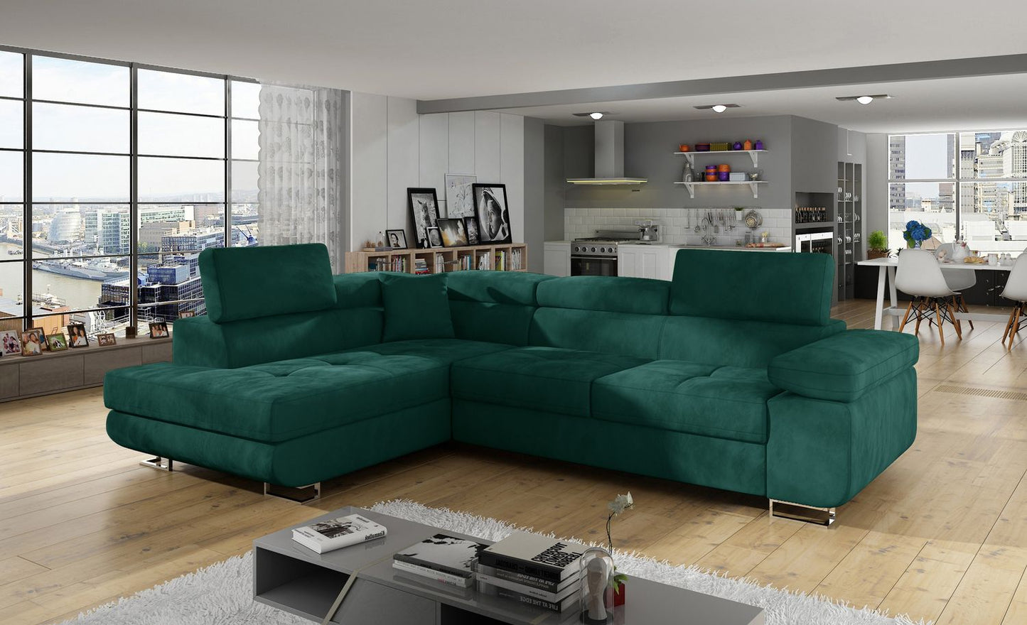 Corner Sleeper Sofa Anton 25 | size: Width: 272cm, Height: 85cm, Depth: 203cm | color: Kronos | image: 1 | variant: 1014146