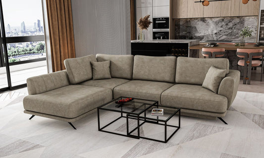 Corner Sleeper Sofa Aviemore 22 | size: Width: 276cm, Height: 90cm, Depth: 191cm | color: Leve | image: 1 | variant: 1015783
