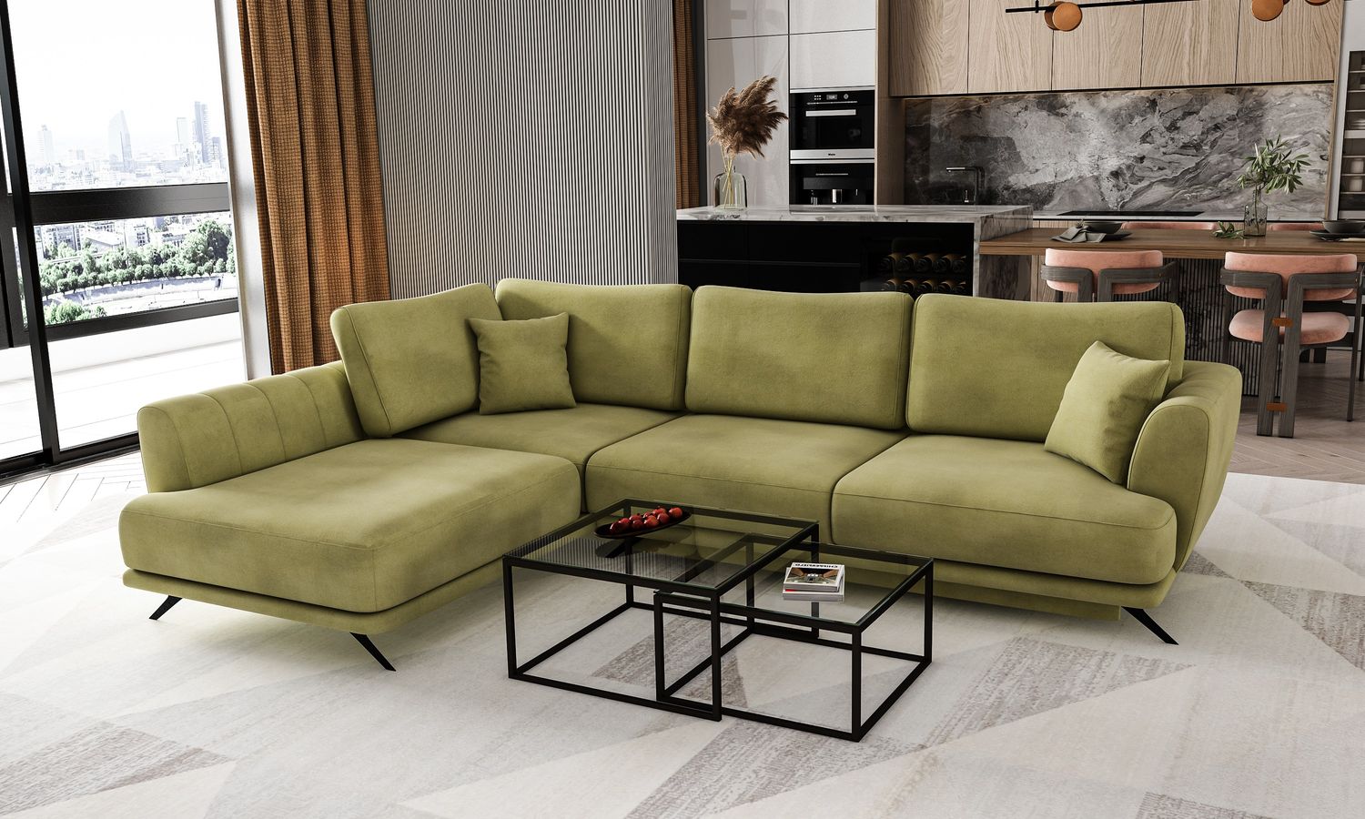 Corner Sleeper Sofa Aviemore 29 | size: Width: 276cm, Height: 90cm, Depth: 191cm | color: Loco | image: 1 | variant: 1015790