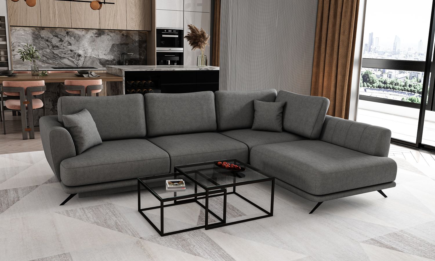 Corner Sleeper Sofa Aviemore 55 | size: Width: 276cm, Height: 90cm, Depth: 191cm | color: Sola | image: 1 | variant: 1015816