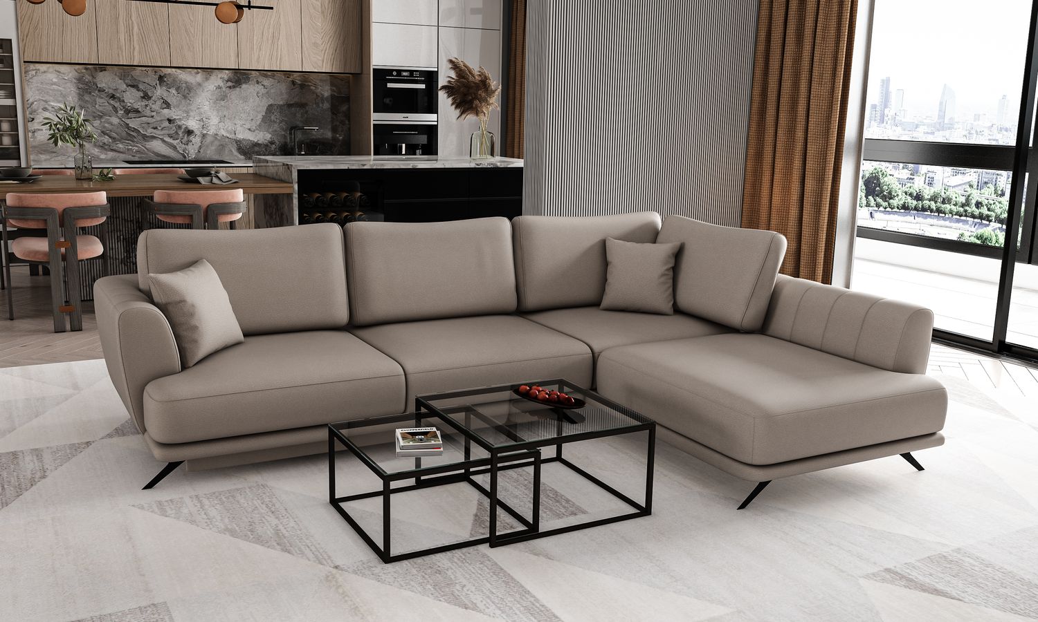 Corner Sleeper Sofa Aviemore 56 | size: Width: 276cm, Height: 90cm, Depth: 191cm | color: Savoi | image: 1 | variant: 1015817