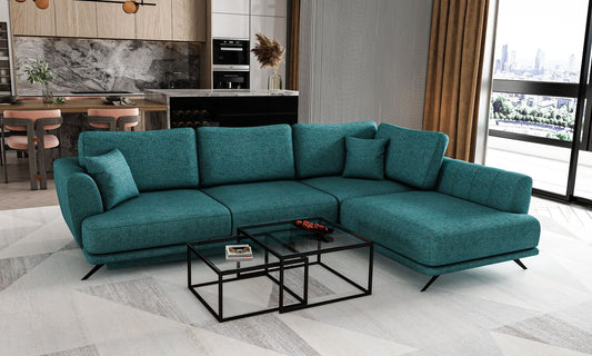 Corner Sleeper Sofa Aviemore 74 | size: Width: 276cm, Height: 90cm, Depth: 191cm | color: Borneo | image: 1 | variant: 1015835