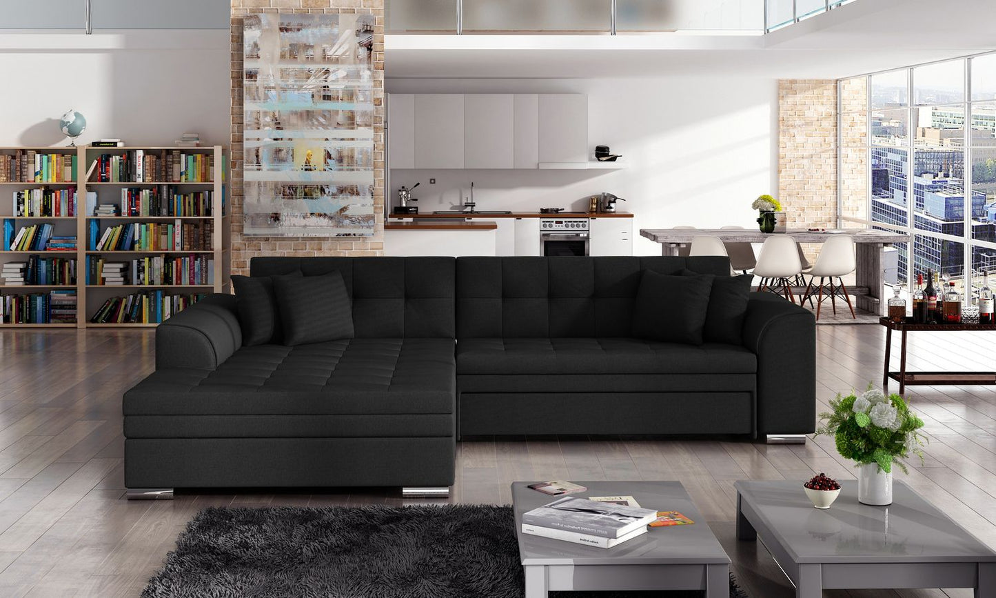 Corner Sleeper Sofa Bangor 3 | size: Width: 296cm, Height: 78cm, Depth: 194cm | color: Black | image: 1 | variant: 1014996
