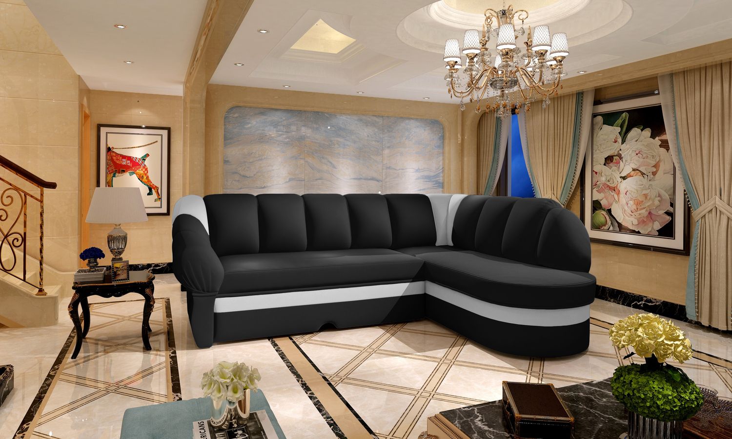 Corner Sleeper Sofa Benano 1 | size: Width: 250cm, Height: 85cm, Depth: 180cm | color: Soft | image: 1 | variant: 1014162