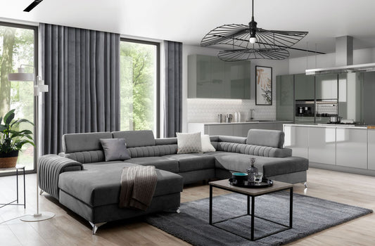 Corner Sleeper Sofa Beverley 21 | size: Width: 354cm, Height: 92cm, Depth: 202cm | color: Gojo | image: 1 | variant: 1015684