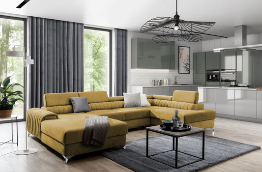 Corner Sleeper Sofa Beverley 35 | size: Width: 354cm, Height: 92cm, Depth: 202cm | color: Gojo | image: 1 | variant: 1015698