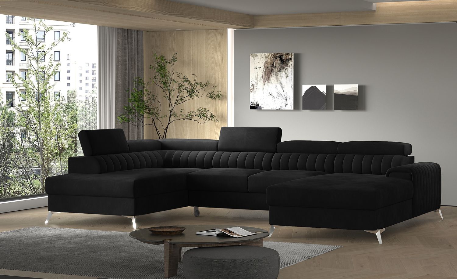 Corner Sleeper Sofa Beverley 8 | size: Width: 354cm, Height: 92cm, Depth: 202cm | color: Loco | image: 1 | variant: 1015671