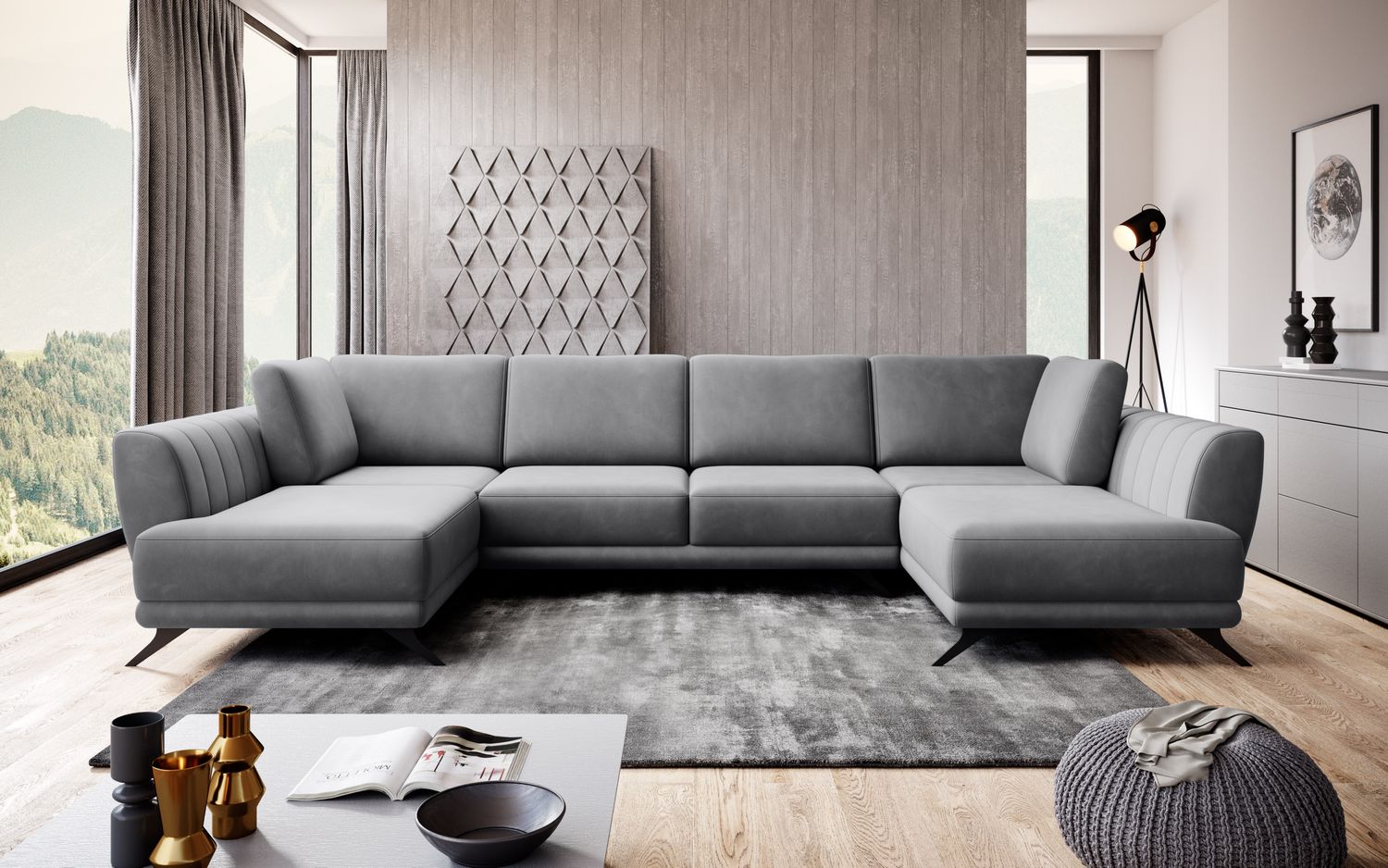 Corner Sleeper Sofa Bridlington 13 | size: Width: 362cm, Height: 90cm, Depth: 191cm | color: Sola | image: 1 | variant: 1015633