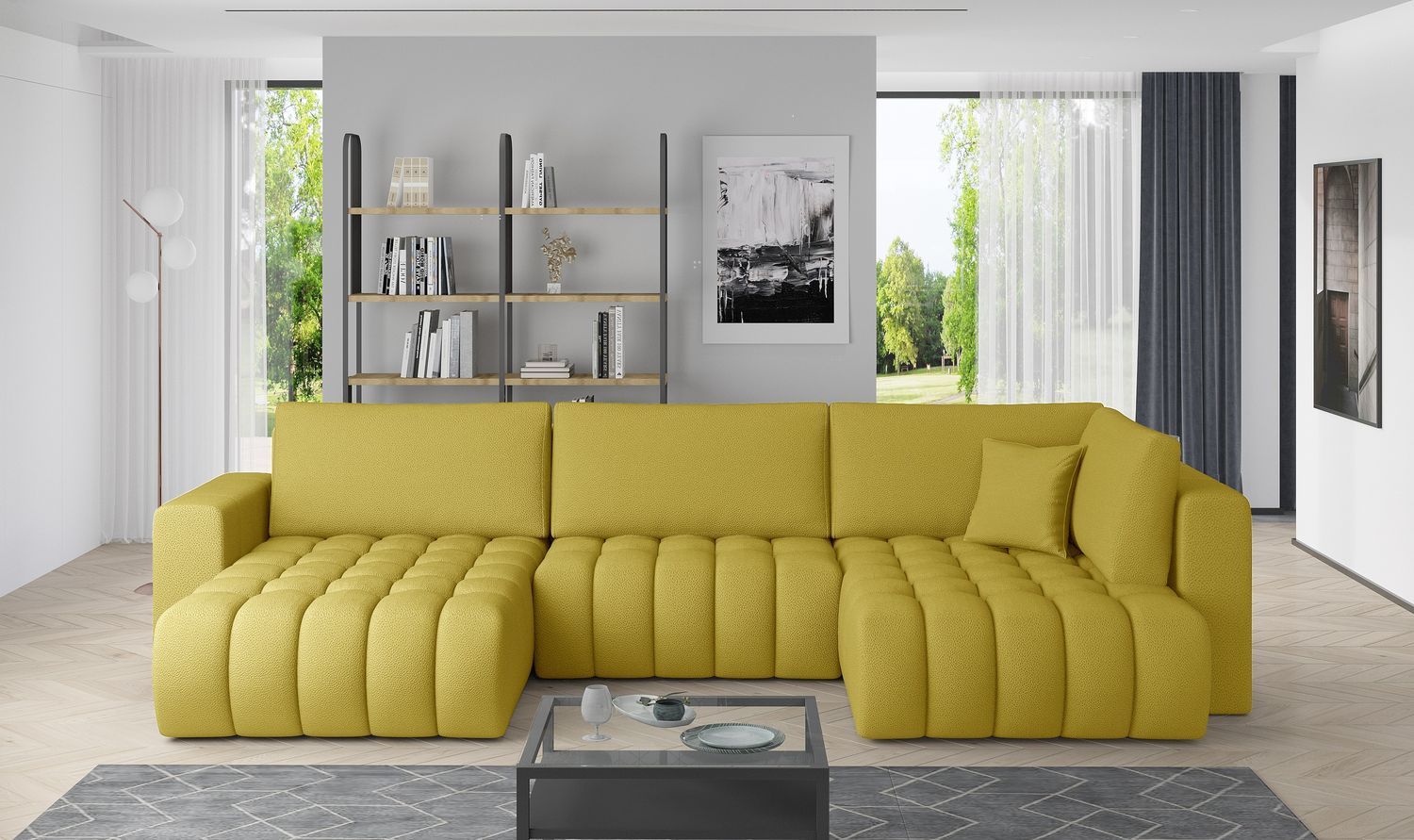 Corner Sleeper Sofa Canterbury 22 | size: Width: 350cm, Height: 92cm, Depth: 175cm | color: Savoi | image: 1 | variant: 1015234