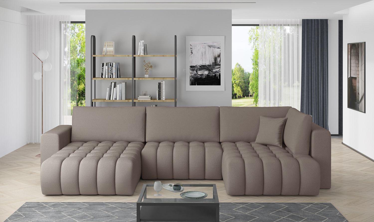 Corner Sleeper Sofa Canterbury 7 | size: Width: 350cm, Height: 92cm, Depth: 175cm | color: Savoi | image: 1 | variant: 1015219