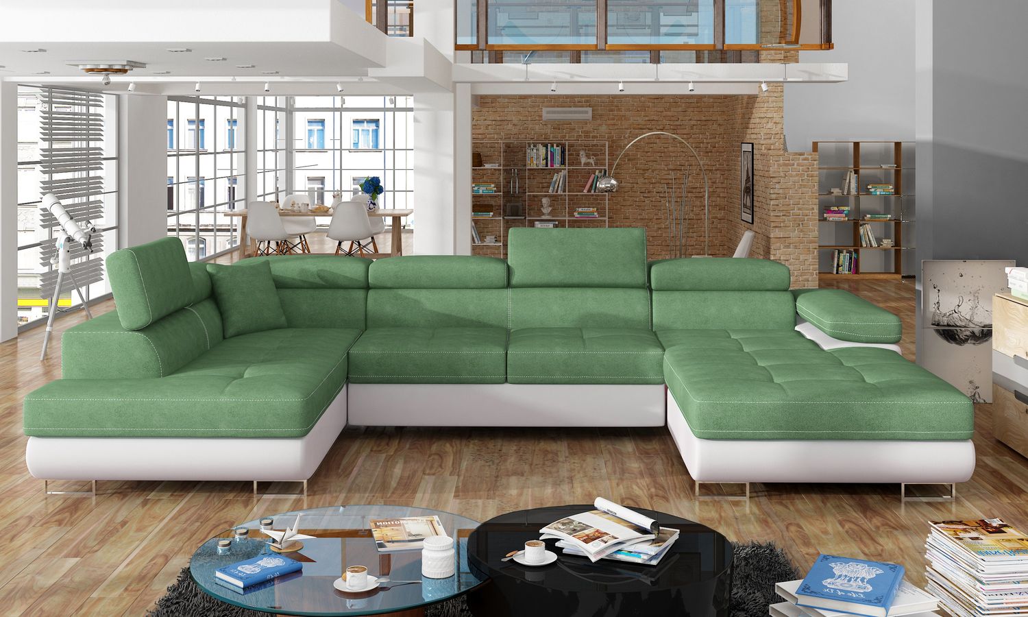 Corner Sleeper Sofa Carlisle 11 | size: Width: 345cm, Height: 90cm, Depth: 58cm | color: Soft/Soro | image: 1 | variant: 1017325