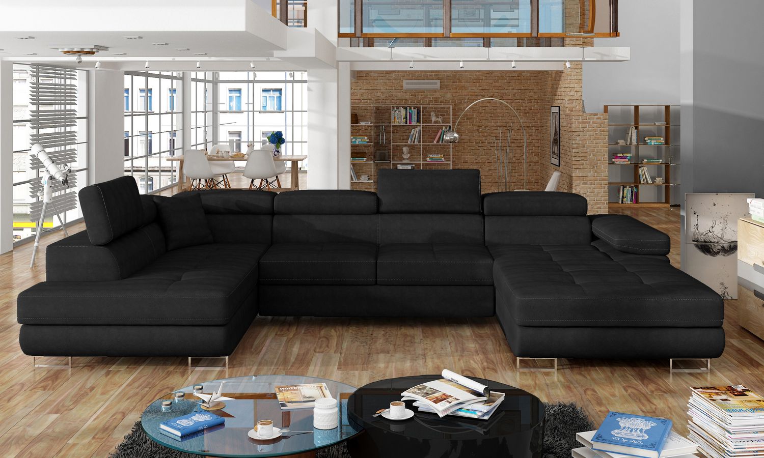 Corner Sleeper Sofa Carlisle 17 | size: Width: 345cm, Height: 90cm, Depth: 202cm | color: Kronos | image: 1 | variant: 1017331
