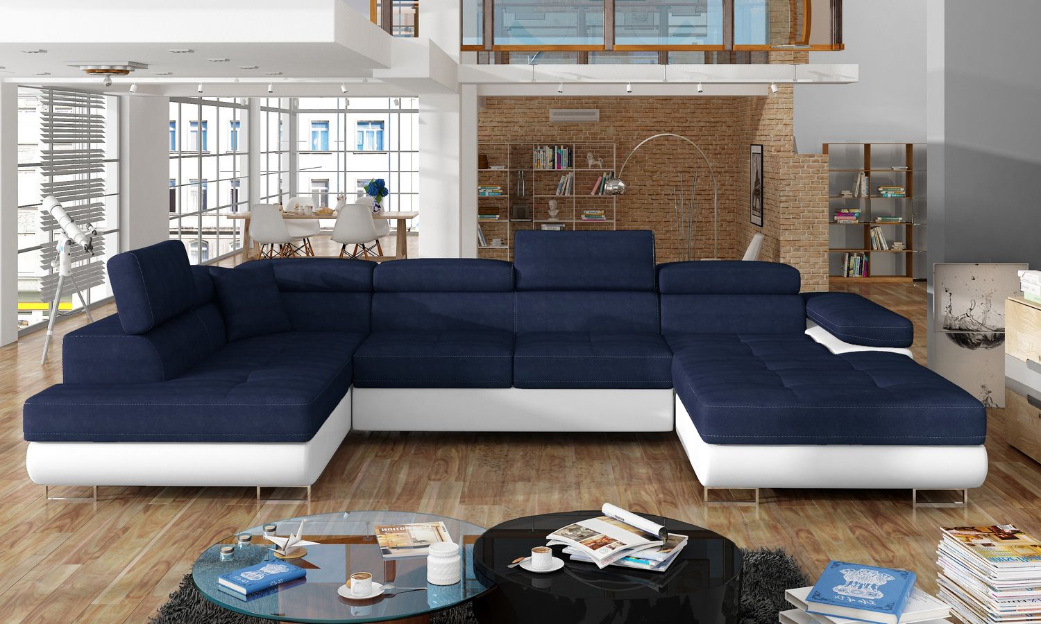 Corner Sleeper Sofa Carlisle 27 | size: Width: 345cm, Height: 90cm, Depth: 58cm | color: Kronos/Soft | image: 1 | variant: 1017341