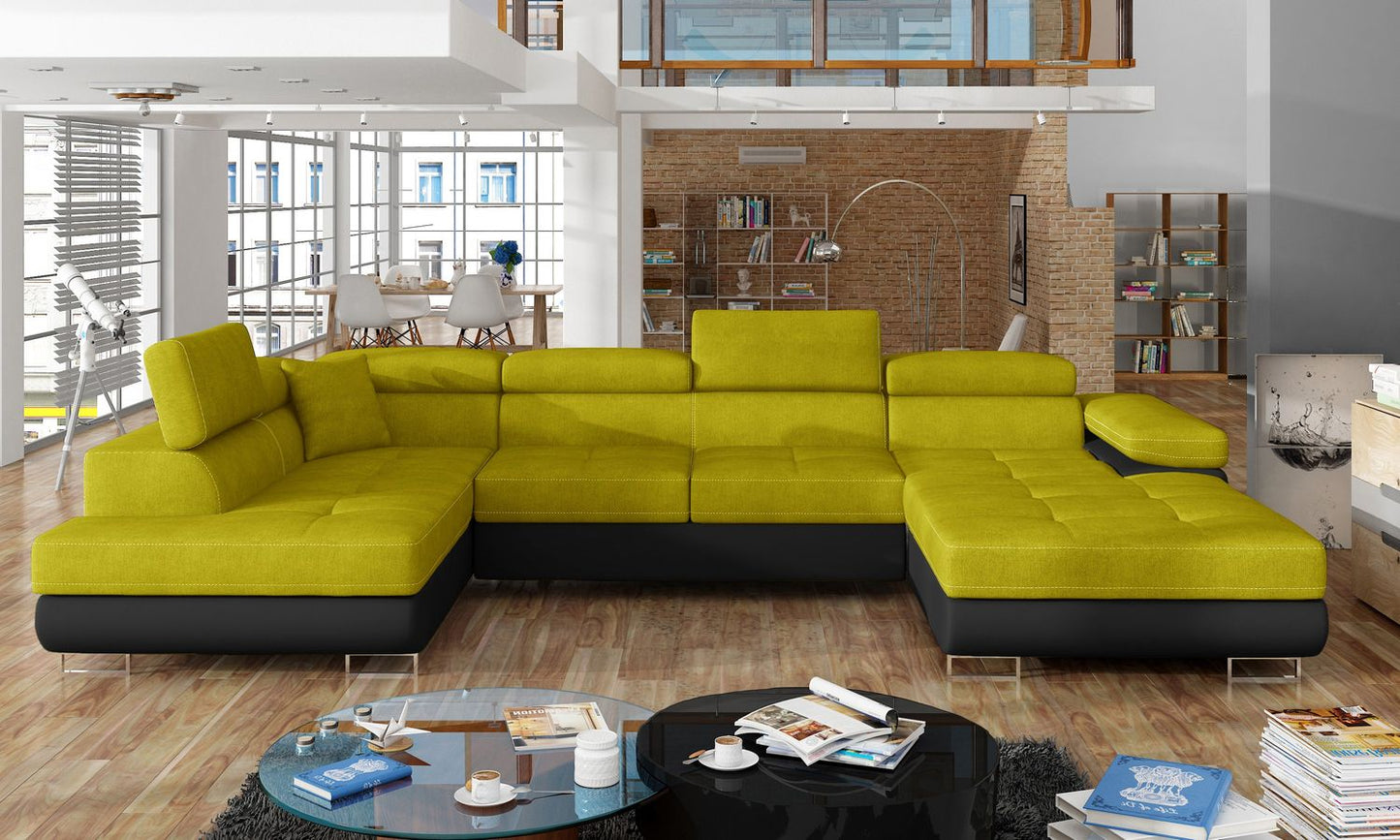 Corner Sleeper Sofa Carlisle 30 | size: Width: 345cm, Height: 90cm, Depth: 58cm | color: Omega/Soft | image: 1 | variant: 1017344