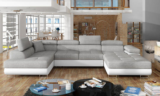 Corner Sleeper Sofa Carlisle 36 | size: Width: 345cm, Height: 90cm, Depth: 58cm | color: Sawana/Soft | image: 1 | variant: 1017350