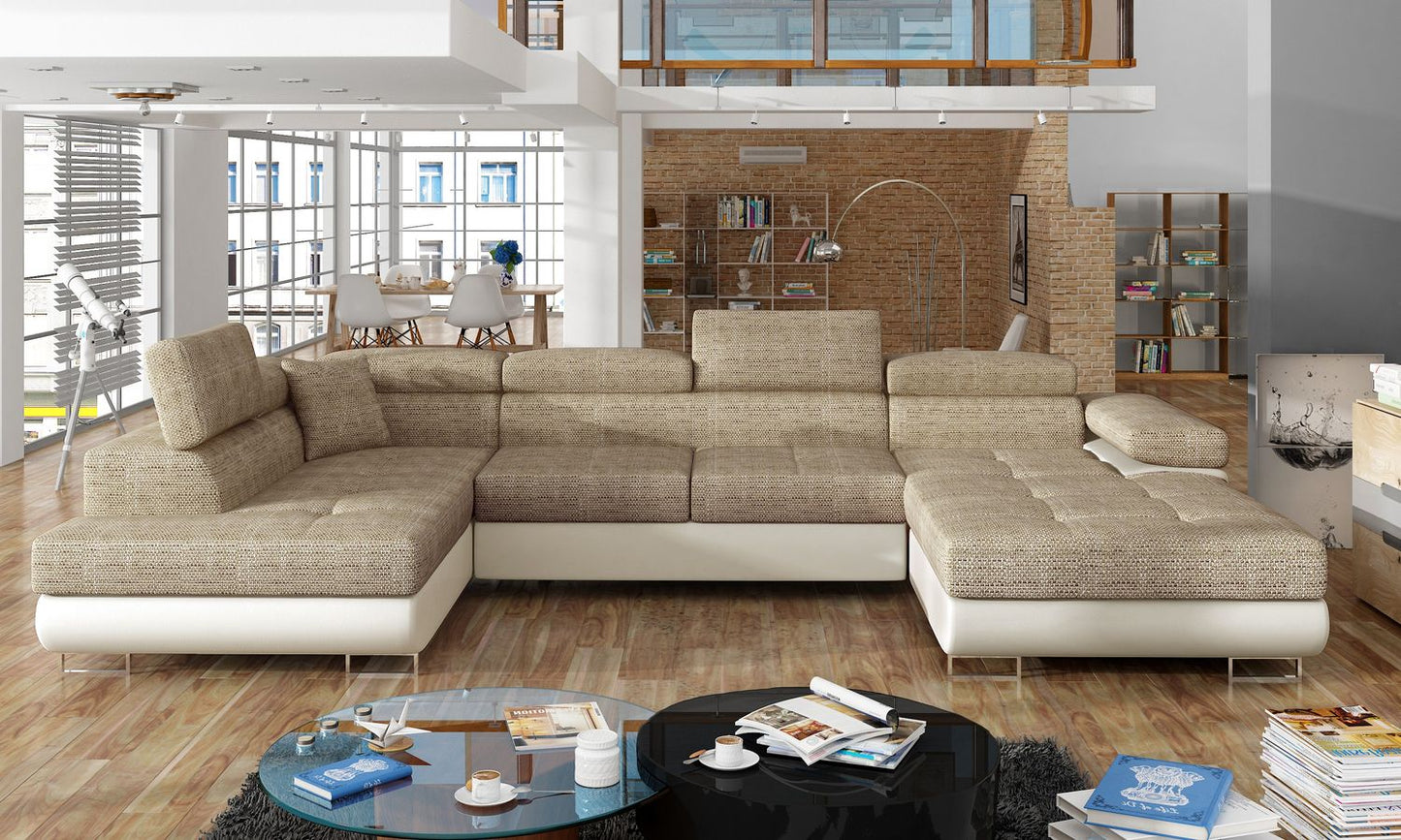 Corner Sleeper Sofa Carlisle 5 | size: Width: 345cm, Height: 90cm, Depth: 58cm | color: Berlin/Soft | image: 1 | variant: 1017319