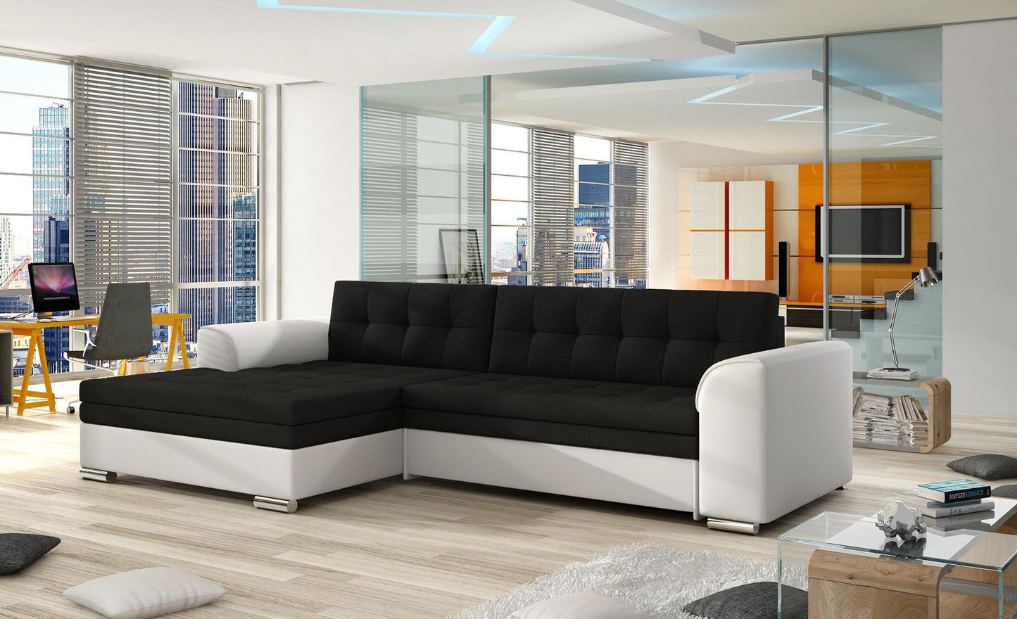 Corner Sleeper Sofa Conforti 10 | size: Width: 275cm, Height: 78cm, Depth: 165cm | color: Sawana/Soft | image: 1 | variant: 1014254