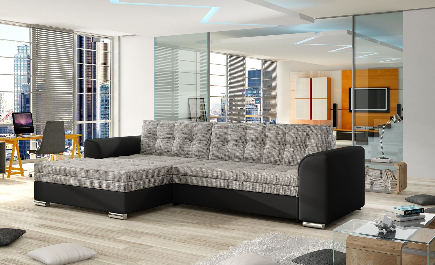 Corner Sleeper Sofa Conforti 9 | size: Width: 275cm, Height: 78cm, Depth: 165cm | color: Berlin/Soft | image: 1 | variant: 1014253