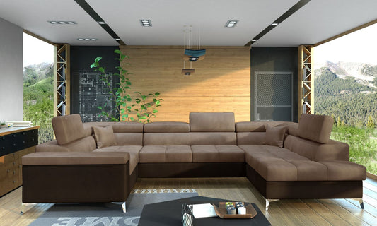 Corner Sleeper Sofa Corby 13 | size: Width: 208cm, Height: 88cm, Depth: 43cm | color: Monolith | image: 1 | variant: 1017427