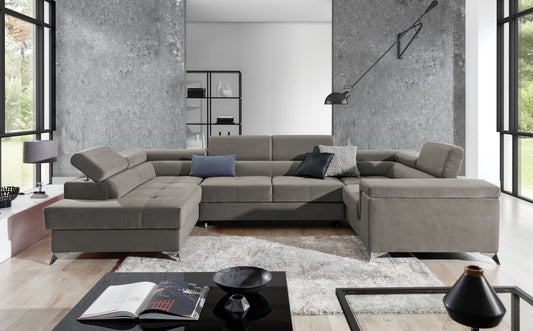 Corner Sleeper Sofa Corby 51 | size: Width: 208cm, Height: 88cm, Depth: 43cm | color: Paros | image: 1 | variant: 1017465