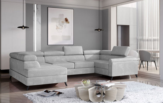 Corner Sleeper Sofa Durham 7 | size: Width: 330cm, Height: 98cm, Depth: 200cm | color: Paros | image: 1 | variant: 1016516
