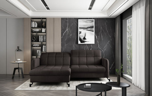 Corner Sleeper Sofa East Pittsburgh 52 | size: Width: 225cm, Height: 105cm, Depth: 160cm | color: Mat/Velvet | image: 1 | variant: 1016975