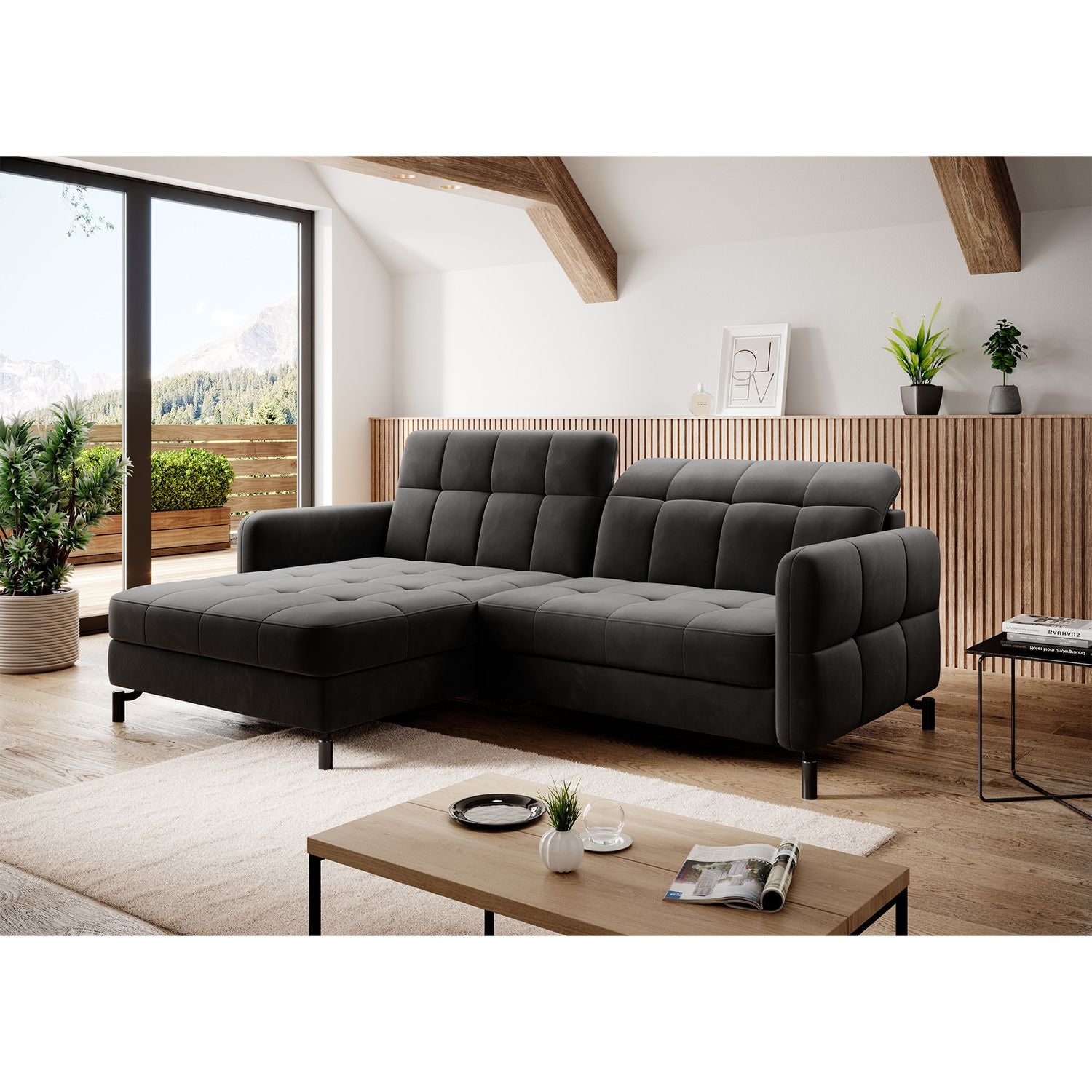 Corner Sleeper Sofa East Pittsburgh 83 | size: Width: 225cm, Height: 105cm, Depth: 160cm | color: Kronos | image: 1 | variant: 1017006