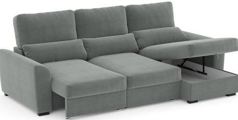 Corner Sleeper Sofa East Skien | size: Width: 235cm, Height: 96cm, Depth: 54cm | color: Gray | image: 5 | variant: 1005789