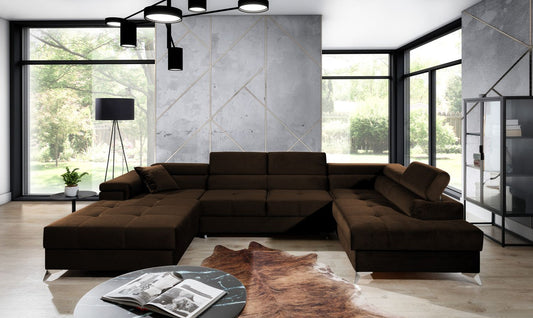Corner Sleeper Sofa Eduardo 5 | size: Width: 345cm, Height: 90cm, Depth: 202cm | color: Kronos | image: 1 | variant: 1015443