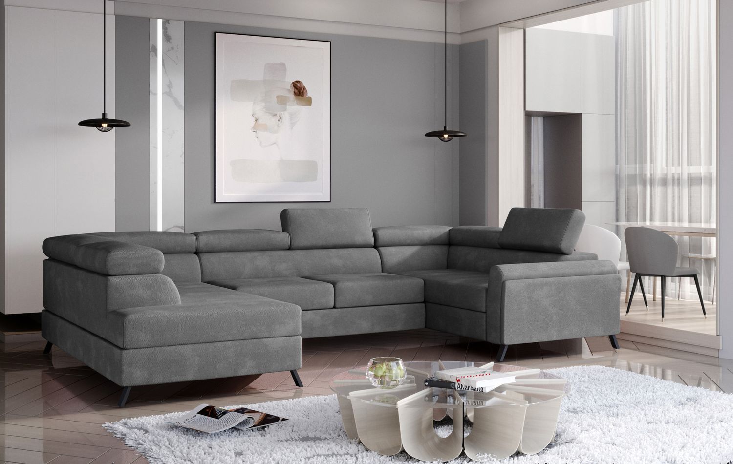 Corner Sleeper Sofa Escada 8 | size: Width: 330cm, Height: 98cm, Depth: 200cm | color: Paros | image: 1 | variant: 1015571